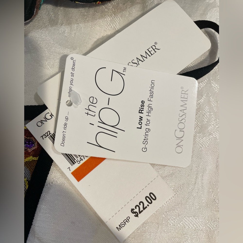 Black Multicolor Jeweled & Embroidered Bustier w matching Bottom by On Gossamer - Picture 6 of 7